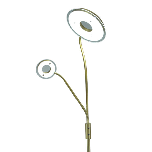 Candeeiro de pé GENOVA com braço de leitura 28W+7W LED 3000-6500K Alt.179xD.25cm dourado - Image 3