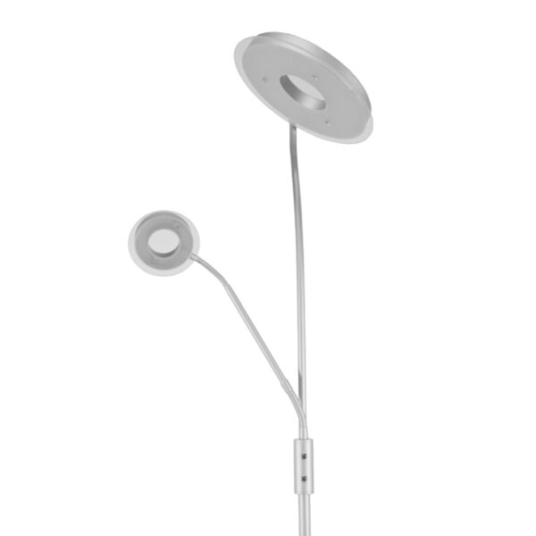 Candeeiro de pé GENOVA com braço de leitura 28W+7W LED 3000-6500K Alt.179xD.25cm prata - Image 2