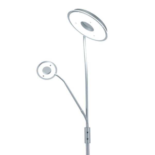 Candeeiro de pé GENOVA com braço de leitura 28W+7W LED 3000-6500K Alt.179xD.25cm prata - Image 3