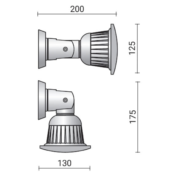 Aplique MICRON IP54 1xGX53 C.12,5xL.12,5xAlt.20cm antracite - Image 2
