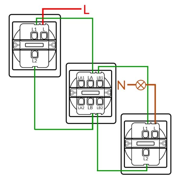 Interruptor Empotrable Simple Cruzamiento - CC  Preto - Image 2