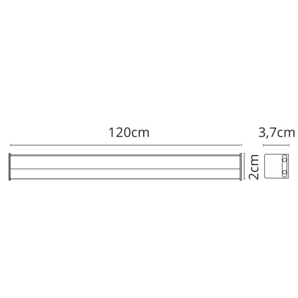 Régua AXINITE 120cm com interruptor 1x16W LED 1440lm 6400K C.120xL.2xAlt.3,7cm branco - Image 3