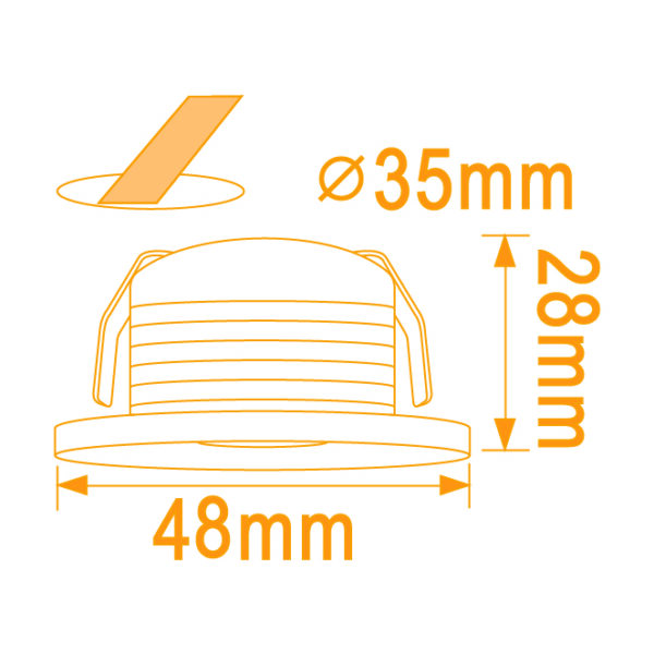 Foco de encastrar CENTIMO redondo fixo 1x1W LED 65lm 2700K Alt.0,3xD.5cm branco - Image 2