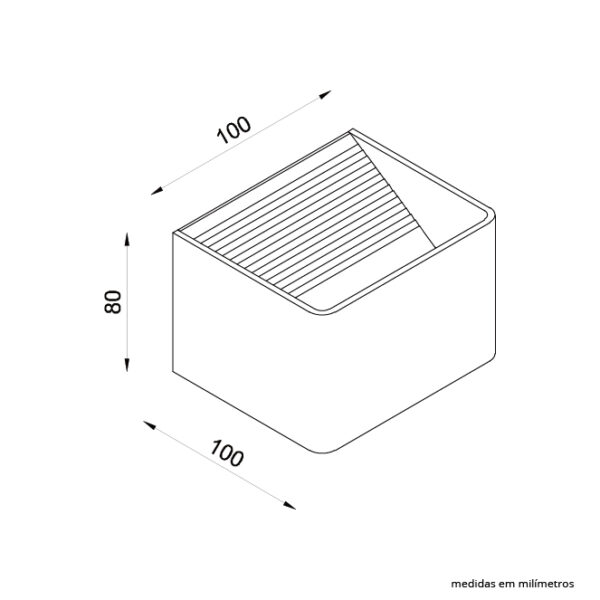 Aplique EDNA 1x6W LED 423lm 3000K C.10xL.10xAlt.8cm cor areia - Image 2