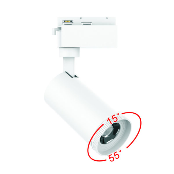 Foco para calha ARGOS (2 condutores) 30W LED CCT C.7,5xL.8xAlt.23cm branco - Image 2