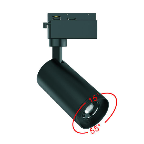 Foco para calha ARGOS (2 condutores) 30W LED CCT C.7,5xL.8xAlt.23cm preto - Image 2
