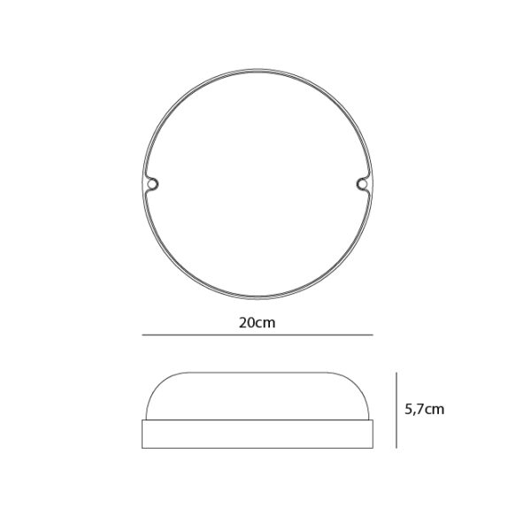 Aplique KASAI redondo IP54 1x24W LED 1680lm 3000K Alt.5,7xD.20cm branco - Image 2