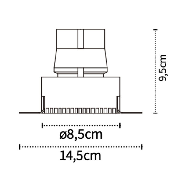 Foco de encastrar HEKA redondo p/gesso cartonado 1x10W LED 2700K C.14,5xL.8xAlt.9,5cm branco - Image 2
