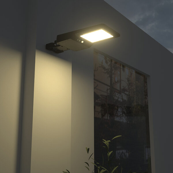 Aplique solar DALTON c/sensor e painel solar IP65 15W LED 1600lm 6000K 90° C.23,19xL.49,25xAlt.5,8cm - Image 3