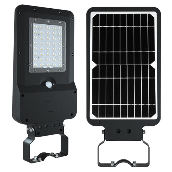 Aplique solar DALTON c/sensor e painel solar IP65 25W LED 3000lm 6000K 90° C.23,19xL.49,25xAlt.5,8cm - Image 2