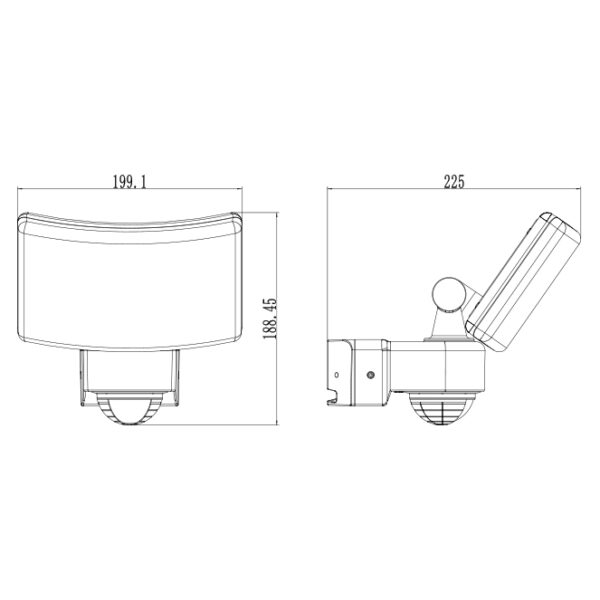 Aplique MONROE com sensor IP65 1x30W LED 2200lm 6000K C.19,91xL.22,5xAlt.18,845cm plástico branco - Image 2