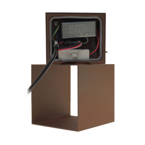 Aplique SOR IP65 2x5W LED CCT 3000/4000/6500K C.10xL.10xAlt.10cm cor ferrugem - Image 2