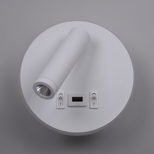 Aplique MATSYS 11W LED 657lm 3000K, porta USB C.9xL.4xAlt.120cm branco - Image 2