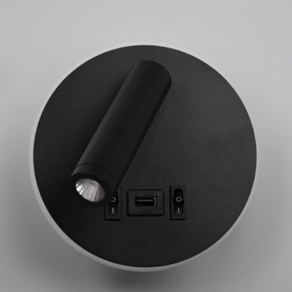 Aplique MATSYS 11W LED 657lm 3000K, porta USB C.9xL.4xAlt.120cm preto - Image 2