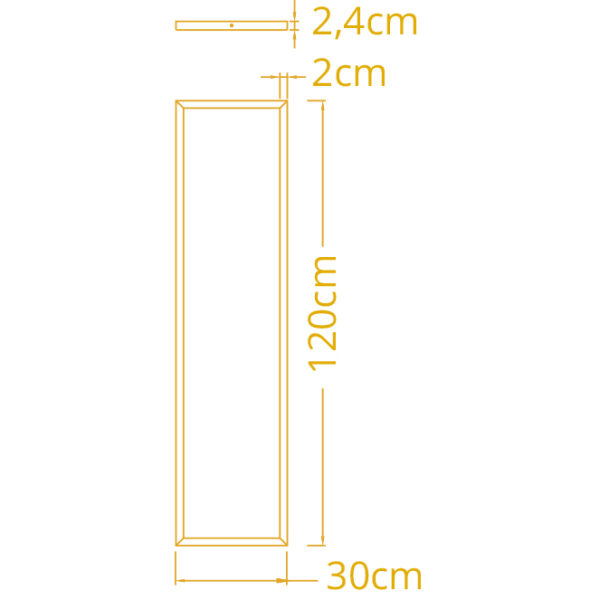 Painel de superfície VOLTAIRE 30x120 72W LED CCT 3000/4000/6500K C.120xL.30xAlt.2,4cm branco - Image 3