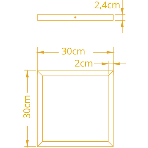 Painel de superfície VOLTAIRE 30x30 24W LED CCT 3000/4000/6500K C.30xL.30xAlt.2,3cm branco - Image 3