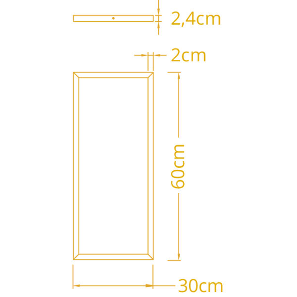 Painel de superfície VOLTAIRE 30x60 36W LED CCT 3000/4000/6500K C.60xL.30xAlt.2,3cm branco - Image 3