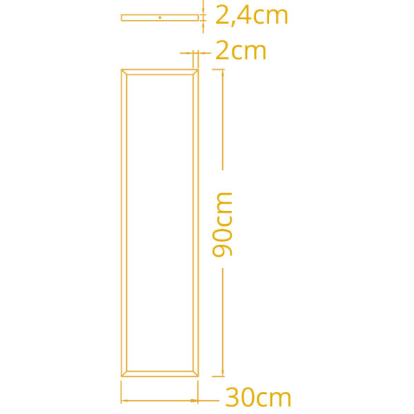 Painel de superfície VOLTAIRE 30x90 72W LED CCT 3000/4000/6500K C.90xL.30xAlt.2,3cm branco - Image 3