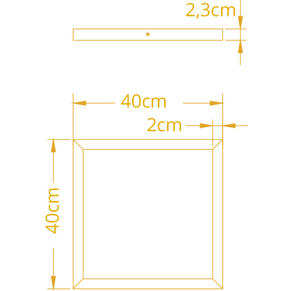 Painel de superfície VOLTAIRE 40x40 32W LED CCT 3000/4000/6500K C.40xL.40xAlt.2,3cm branco - Image 3