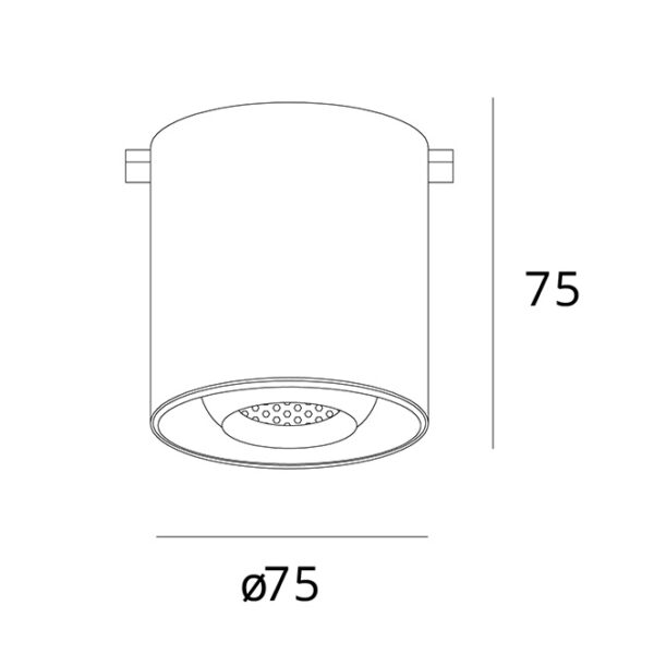 Plafond para calha magnética PIQUET (2 condutores) 6W LED 400lm 3000K 24° Alt.7,5xD.7,5cm preto - Image 3
