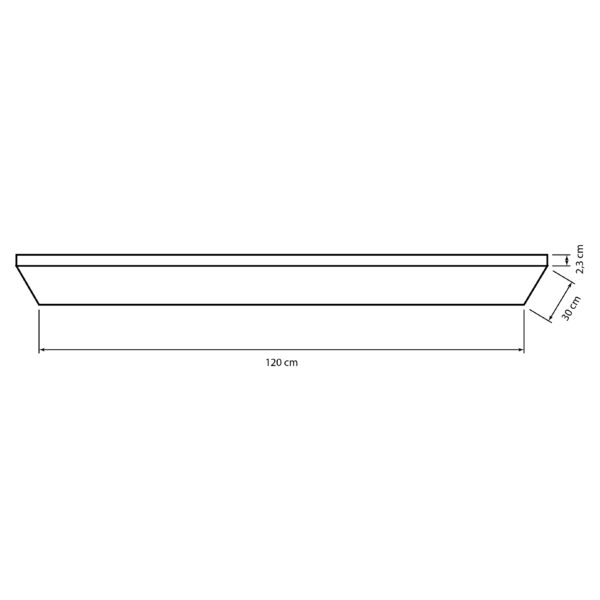 Painel de superfície TOLSTOI 30x120 1x72W LED 5760lm 6400K 120° C.120xL.30xAlt.2,3cm branco - Image 2