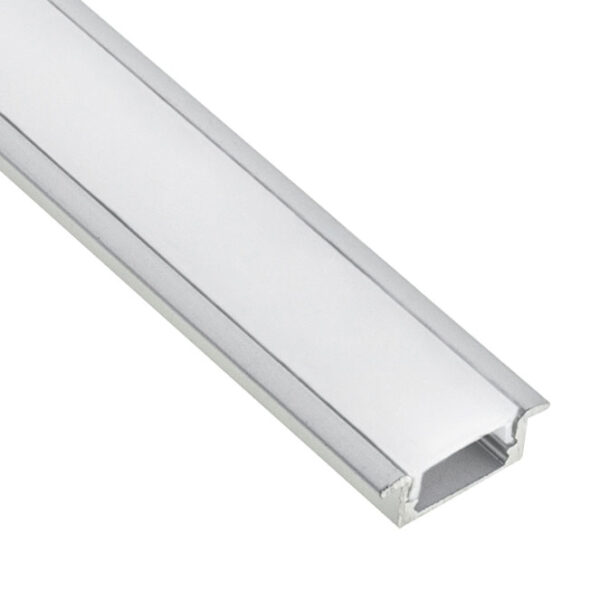 Calha com abas para fita LED com difusor opalino (para embutir) L.24,7x Alt.7mm - Image 2