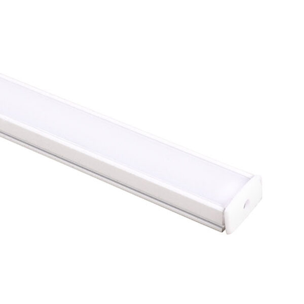 Calha sem abas para fita LED branco com difusor opalino L.17,4x Alt.7mm - Image 2
