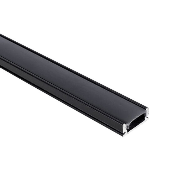 Calha sem abas para fita LED preto com difusor preto L.17,4x Alt.7mm - Image 2