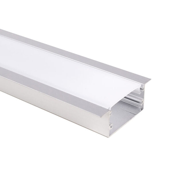 Calha com abas para fita LED com difusor opalino (para embutir) L.55x Alt.20mm - Image 2