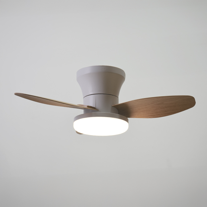 Ventoinha de tecto TAURO MINI branco/faia, 3 palas, 48W LED 3000|4000|6000K A.18xD.70cm - Image 2
