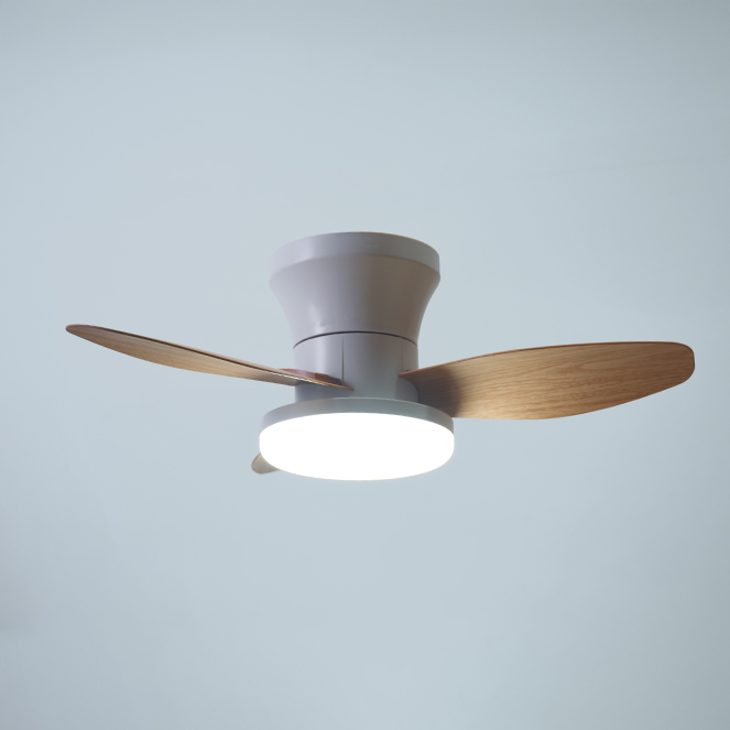 Ventoinha de tecto TAURO MINI branco/faia, 3 palas, 48W LED 3000|4000|6000K A.18xD.70cm - Image 3