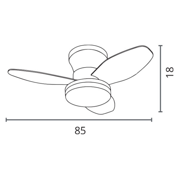Ventoinha de tecto TAURO preto/faia, 3 palas, 48W LED 3000|4000|6000K A.18xD.85cm - Image 2