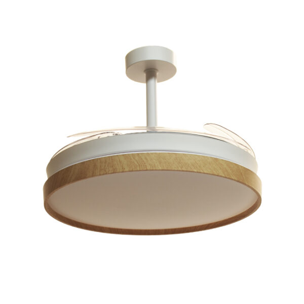 Ventoinha de tecto COSMOS ECO branco/faia, 4 palas retráteis, 72W LED 3000|4000|6000K, D108/50cm - Image 2