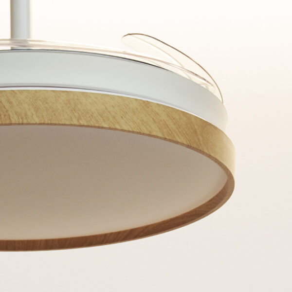 Ventoinha de tecto COSMOS ECO branco/faia, 4 palas retráteis, 72W LED 3000|4000|6000K, D108/50cm - Image 3