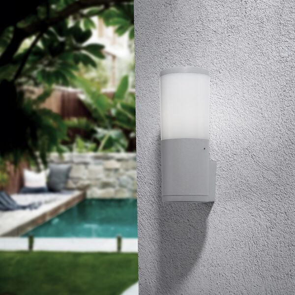 Aplique AMELIA 1xE27 8,5W botão CCT (3cores) IP55 C.10xL.11xAlt.26cm resina cinza - Image 2