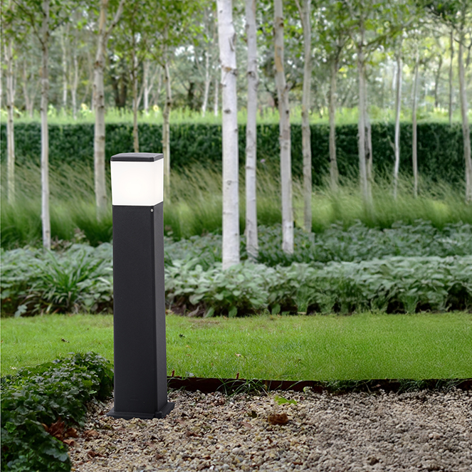 Pilar VIRGILIO 1xE27 11W botão CCT (3cores) IP55 C.13,1xL.13,1xAlt.80cm resina preta - Image 2