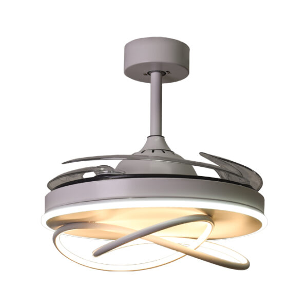 Ventoinha de tecto ATLAS branca, 4 palas retráteis, 72W LED 3000|4000|6000K, Alt.35xD.108/50cm - Image 2