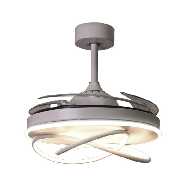 Ventoinha de tecto ATLAS branca, 4 palas retráteis, 72W LED 3000|4000|6000K, Alt.35xD.108/50cm - Image 3