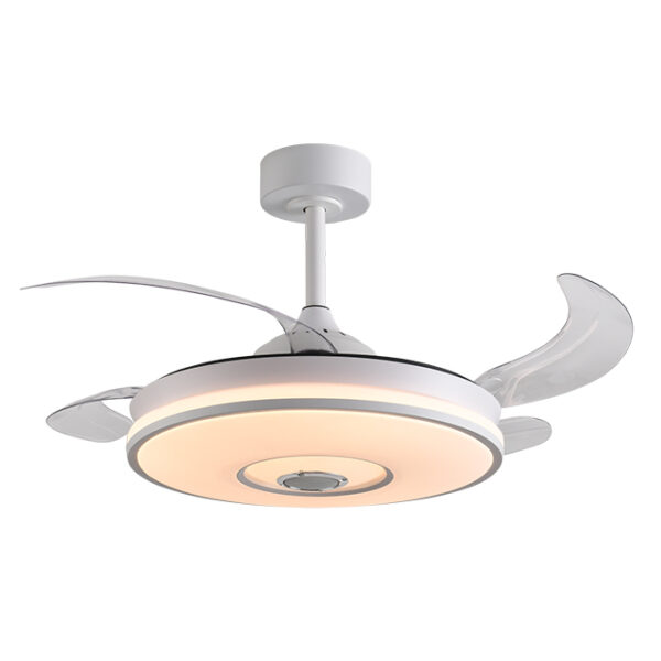 Ventoinha de tecto COLORS branca, 4 palas retráteis, 72W LED 3000|4000|6000K, APP, Alt.35xD.108/50cm - Image 2