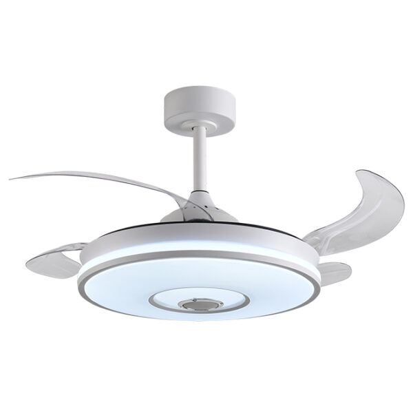 Ventoinha de tecto COLORS branca, 4 palas retráteis, 72W LED 3000|4000|6000K, APP, Alt.35xD.108/50cm - Image 3