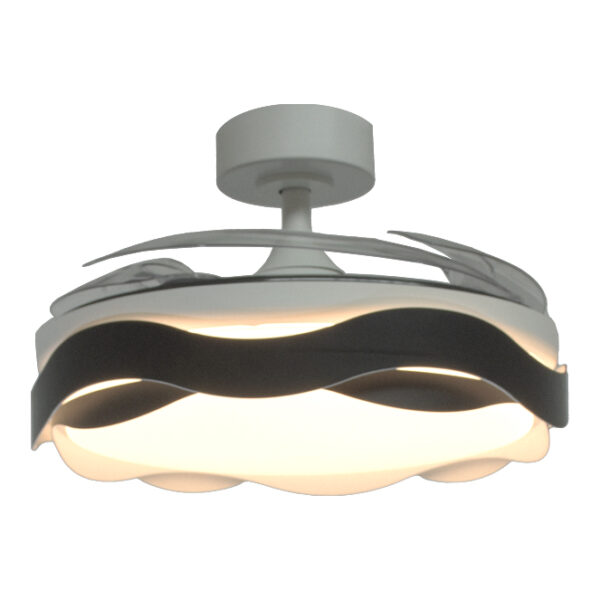 Ventoinha de tecto ONDAS preta, 4 palas retráteis, 72W LED 3000|4000|6000K, Alt.35xD.108/50cm - Image 3