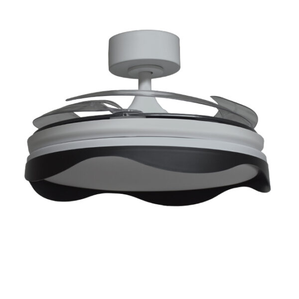 Ventoinha de tecto OLAS preta, 4 palas retráteis, 72W LED 3000|4000|6000K, Alt.35xD.108/50cm - Image 2