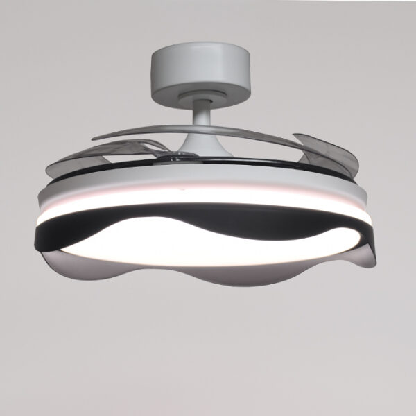 Ventoinha de tecto OLAS preta, 4 palas retráteis, 72W LED 3000|4000|6000K, Alt.35xD.108/50cm - Image 3