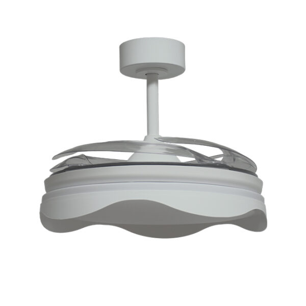 Ventoinha de tecto OLAS branca, 4 palas retráteis, 72W LED 3000|4000|6000K, Alt.35xD.108/50cm - Image 2
