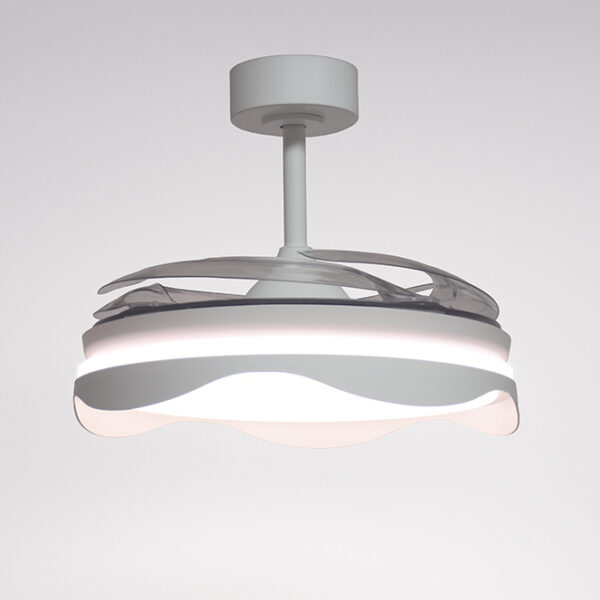 Ventoinha de tecto OLAS branca, 4 palas retráteis, 72W LED 3000|4000|6000K, Alt.35xD.108/50cm - Image 3