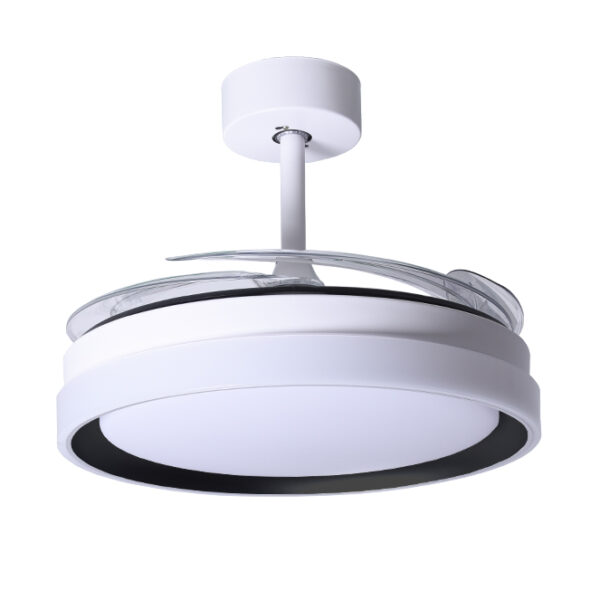 Ventoinha de tecto KIGALI branca/preta, 4palas retráteis, 72W LED 3000|4000|6000K, Alt.35xD.108/50cm - Image 2