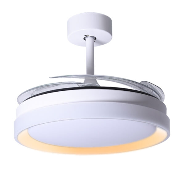 Ventoinha de tecto KIGALI branca/dourada 4palas retráteis, 72W LED 3000|4000|6000K Alt.35xD.108/50cm - Image 2