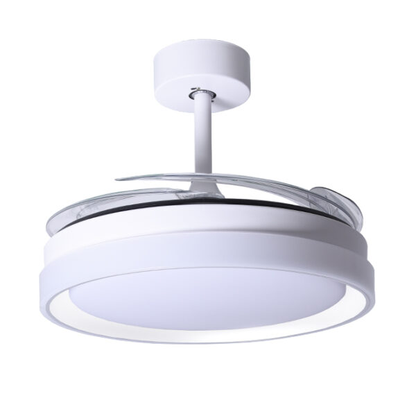 Ventoinha de tecto KIGALI branca/branca, 4palas retráteis, 72W LED 3000|4000|6000K Alt.35xD.108/50cm - Image 2