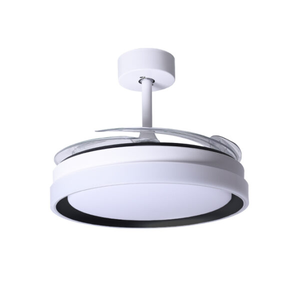 Ventoinha de tecto KIGALI MINI branca/preta 4palas retráteis 48W LED 3000|4000|6000K Alt.35xD91/40cm - Image 2
