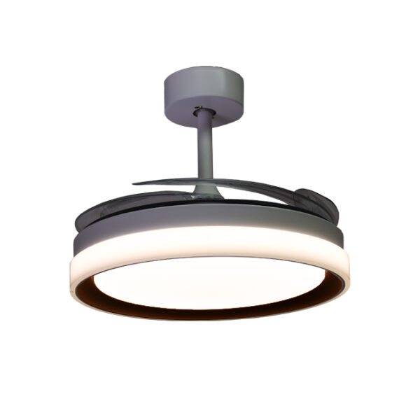 Ventoinha de tecto KIGALI MINI branca/preta 4palas retráteis 48W LED 3000|4000|6000K Alt.35xD91/40cm - Image 3